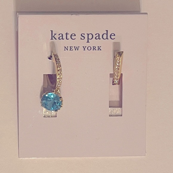 Kate spade mismatched earrings blue stone gold - Picture 2 of 10